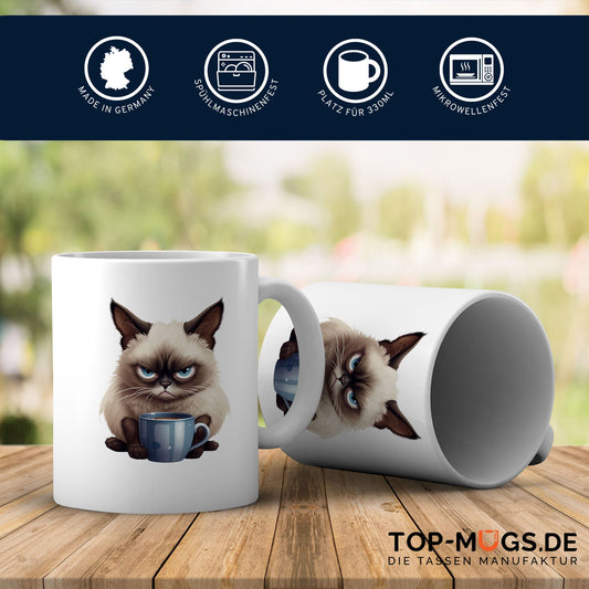 Spruchtasse - White Grumpy Cat III