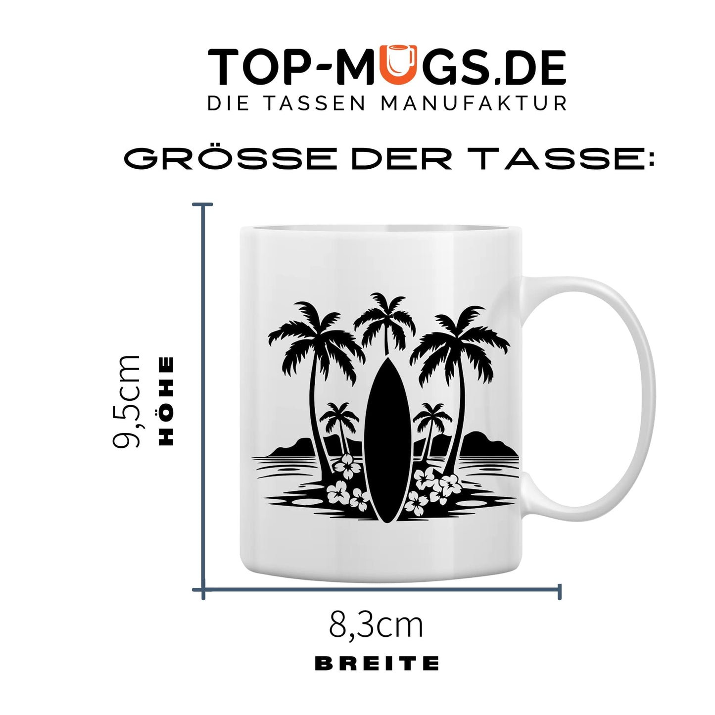 Spruchtasse - Surfboard = Glück