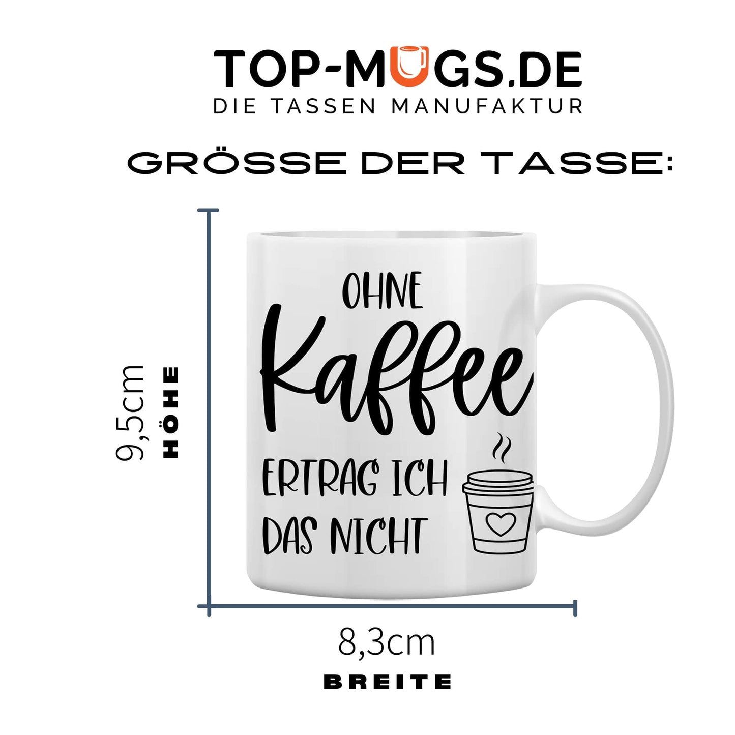 Spruchtasse - Ohne Kaffee ertrag ich das nicht