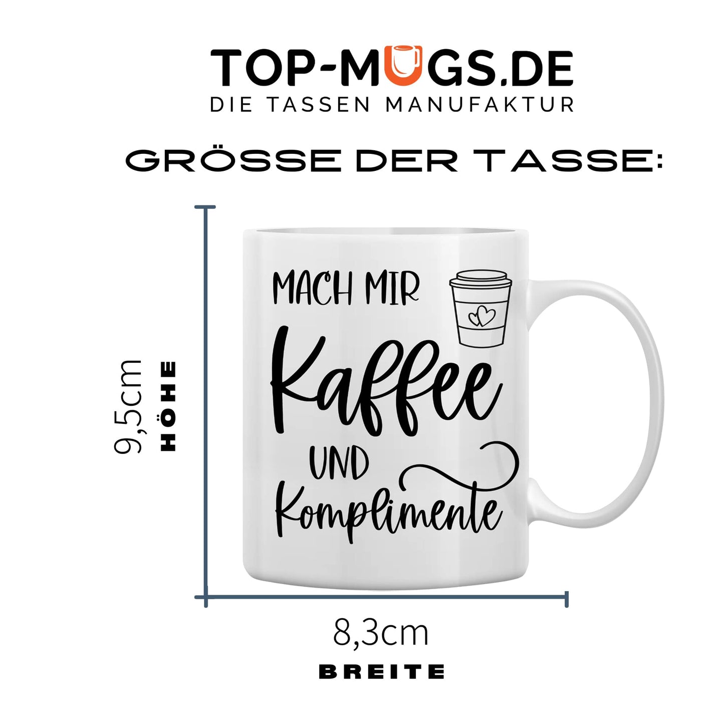 Spruchtasse - Kaffee und Komplimente
