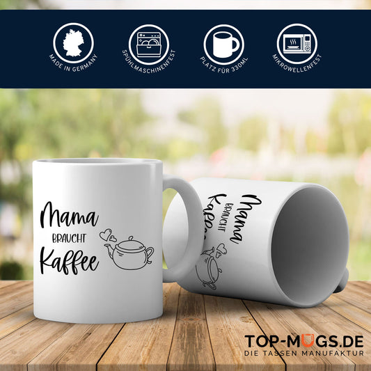 Spruchtasse - Mama braucht Kaffee