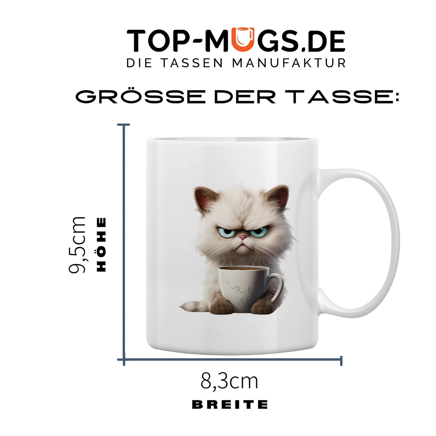 Spruchtasse - White Grumpy Cat