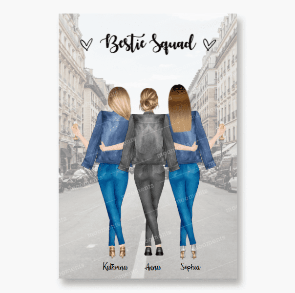 3 Freundinnen - individuelles Geschenk - Poster