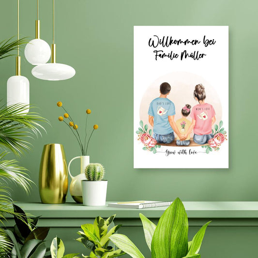 Personalisiertes Familienporträt - Poster