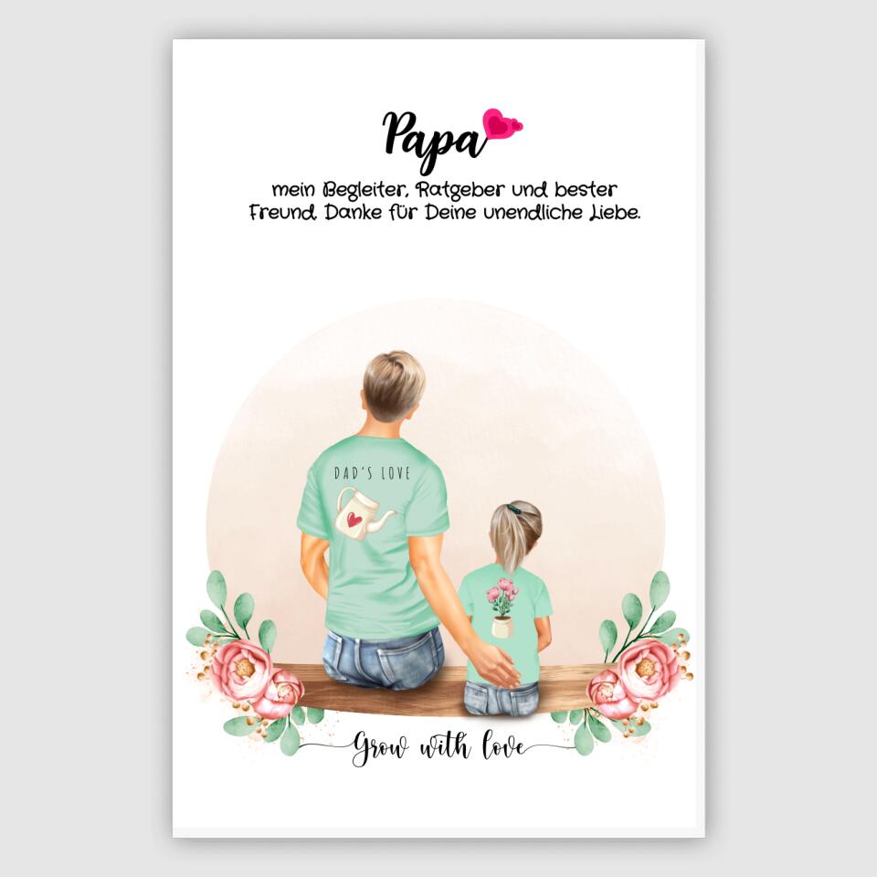 Vater und Tochter - Personalisiertes Geschenk - Poster