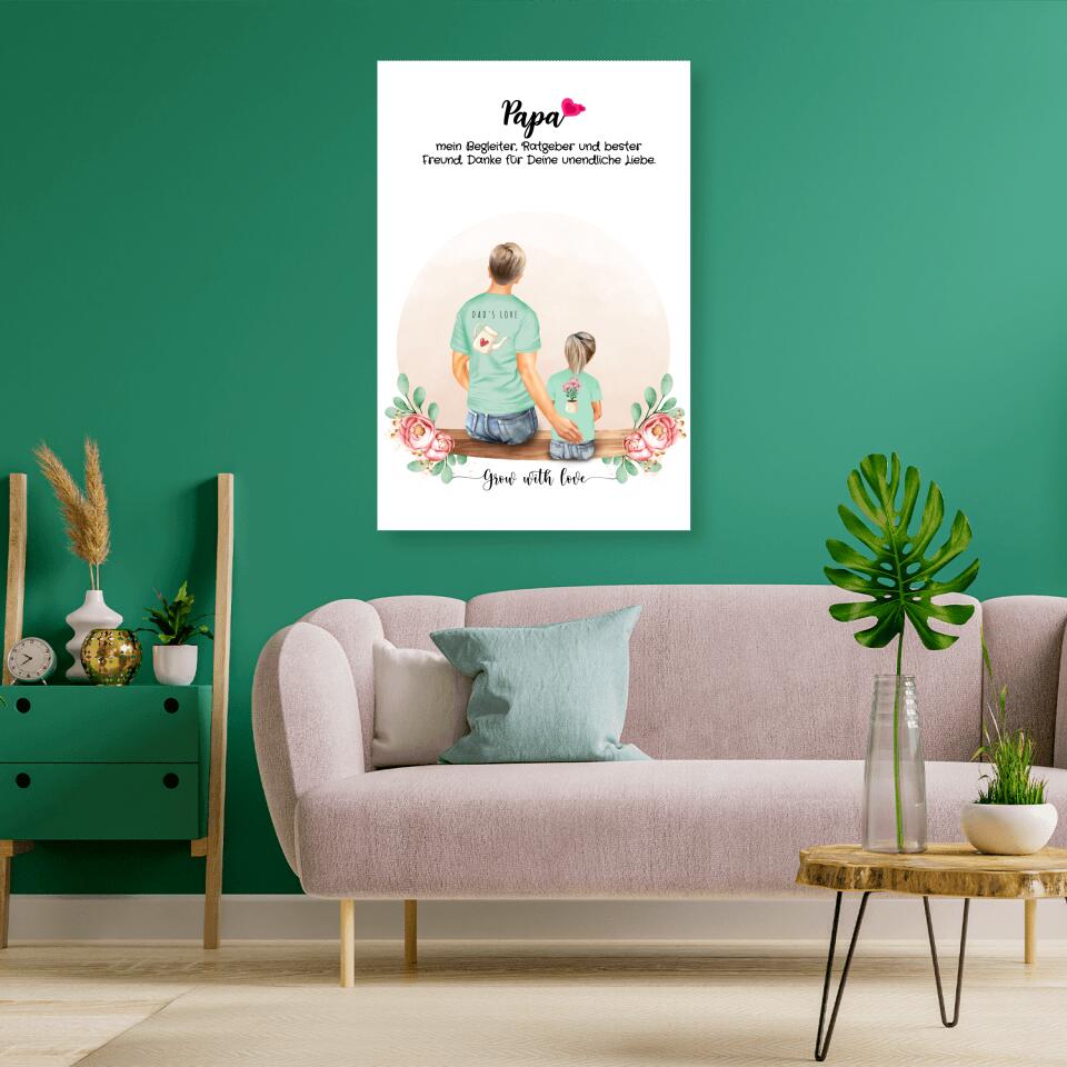 Vater und Tochter - Personalisiertes Geschenk - Poster