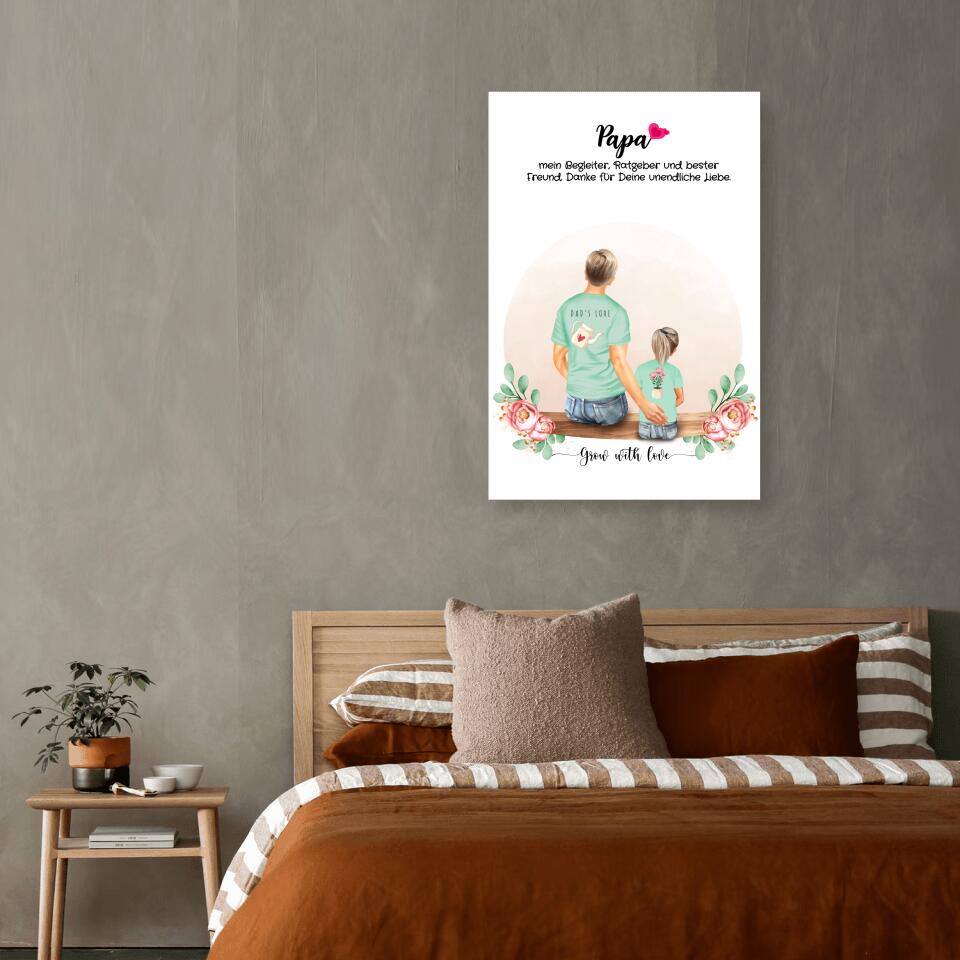 Vater und Tochter - Personalisiertes Geschenk - Poster