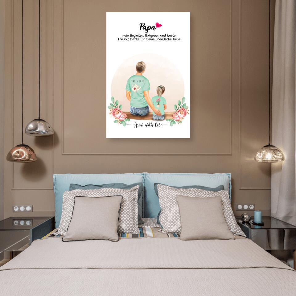 Vater und Tochter - Personalisiertes Geschenk - Poster