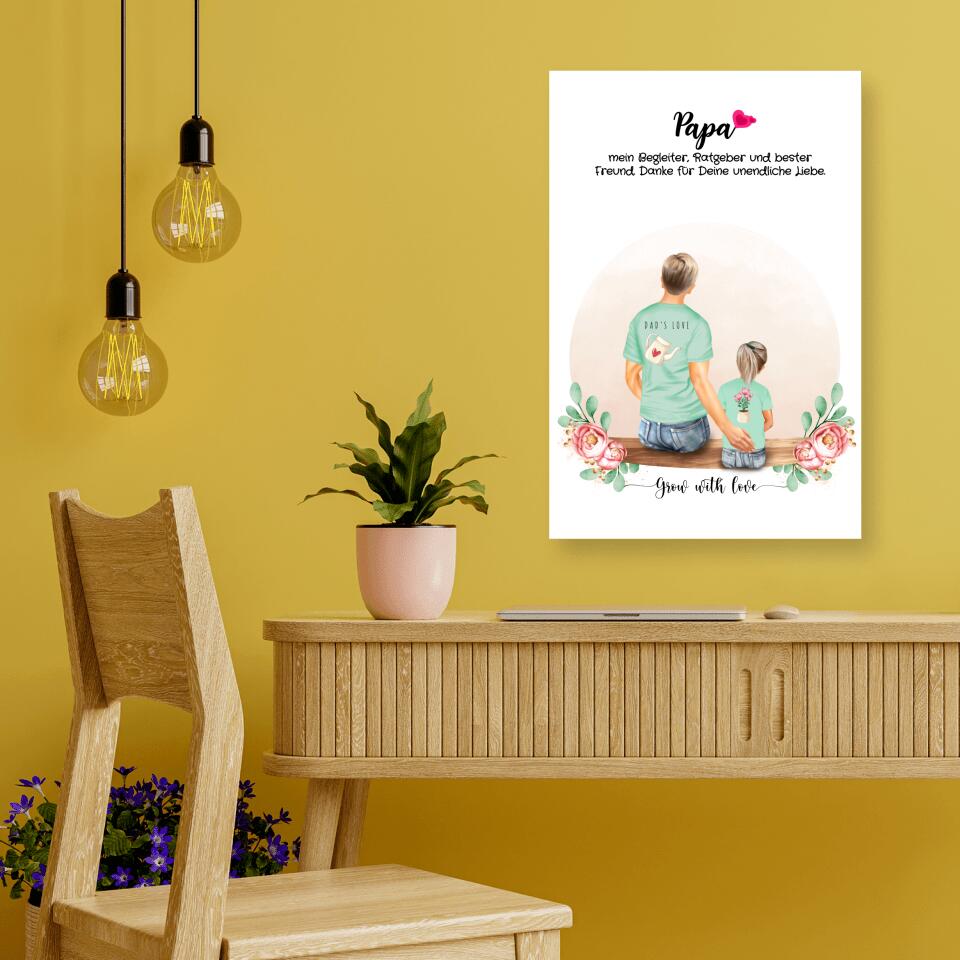 Vater und Tochter - Personalisiertes Geschenk - Poster