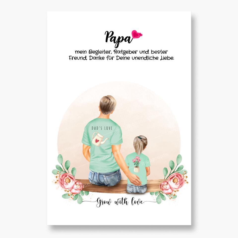 Vater und Tochter - Personalisiertes Geschenk - Poster