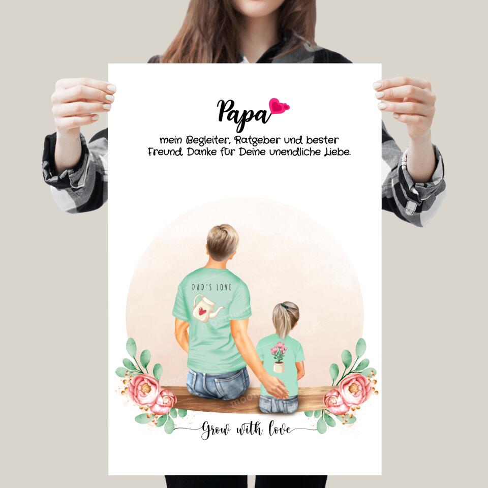 Vater und Tochter - Personalisiertes Geschenk - Poster