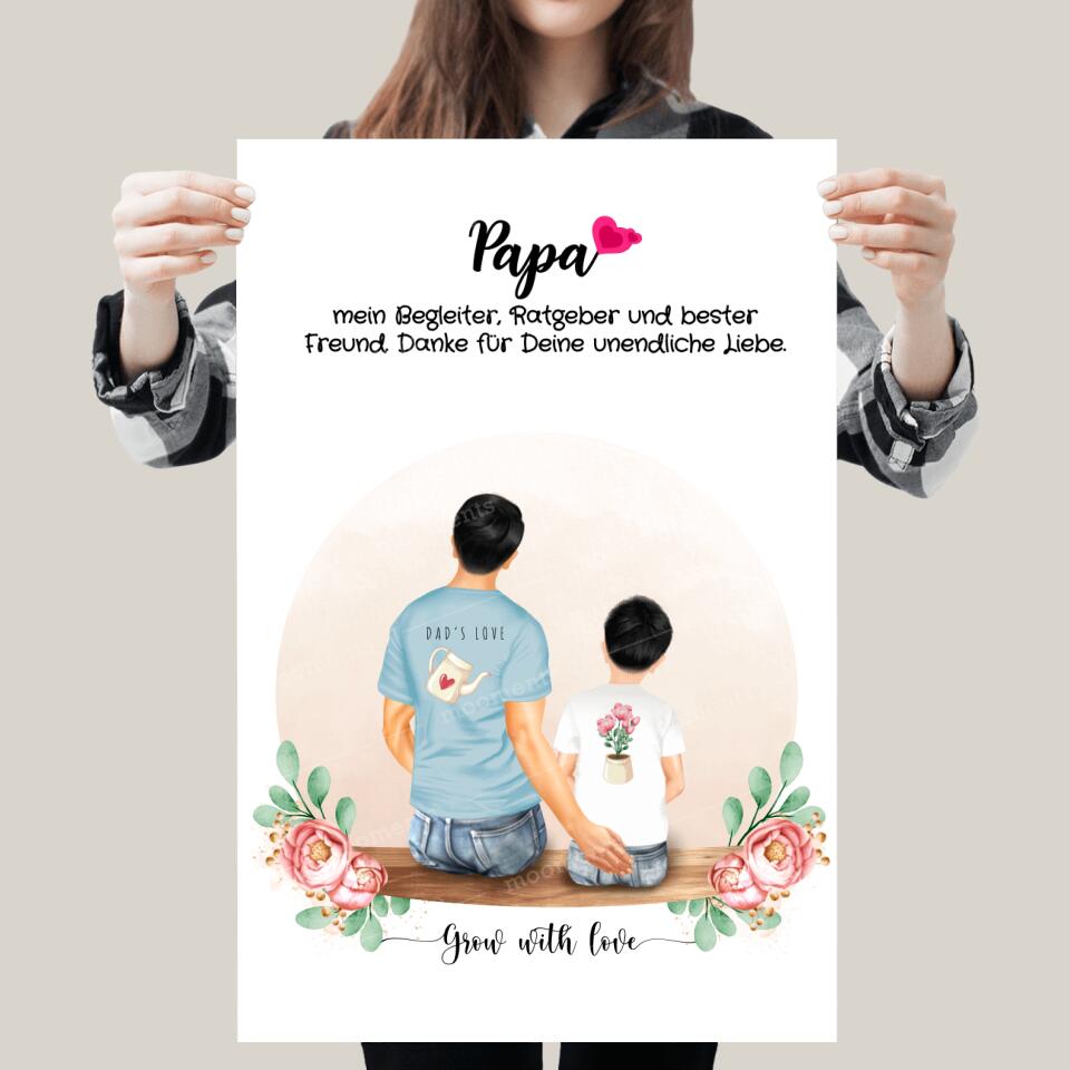 Vater und Sohn - Personalisiertes Geschenk - Poster