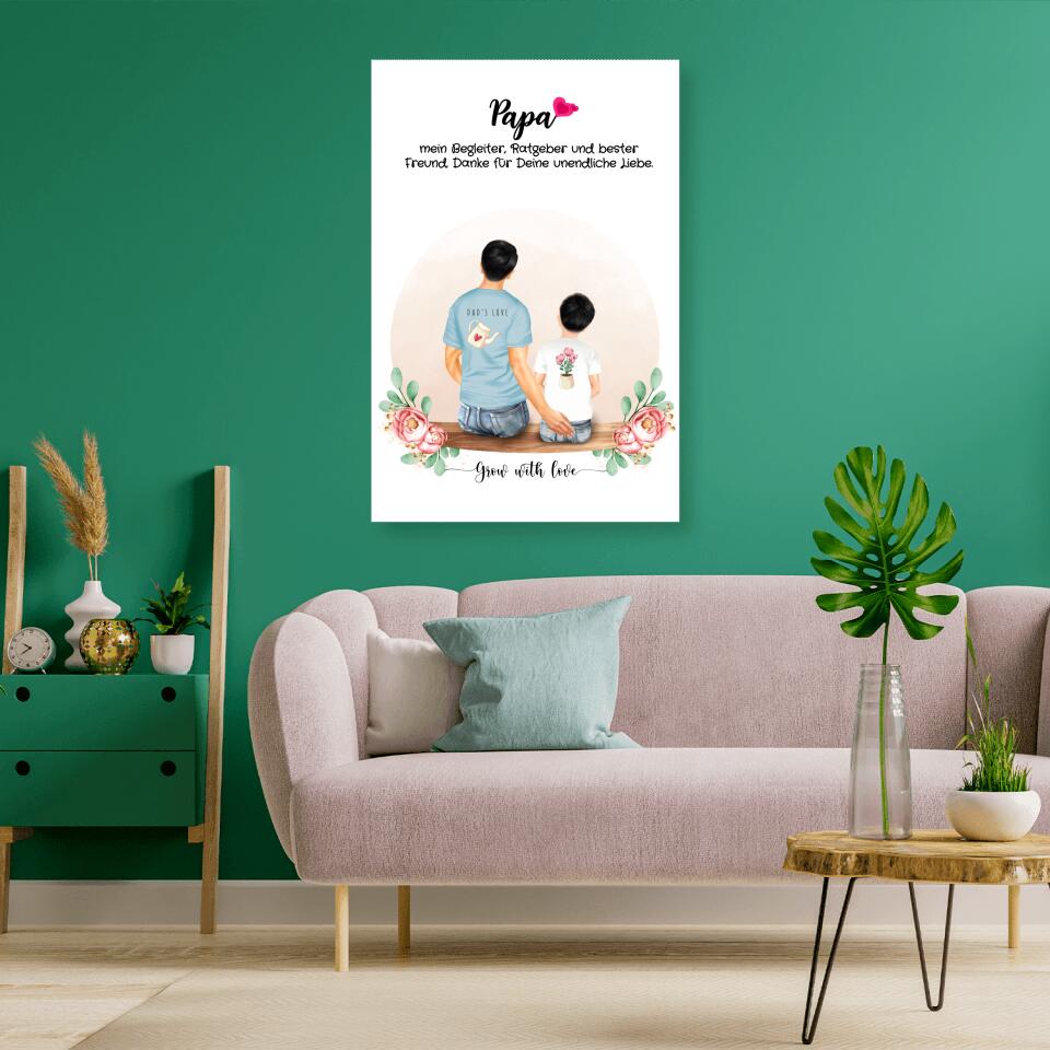 Vater und Sohn - Personalisiertes Geschenk - Poster