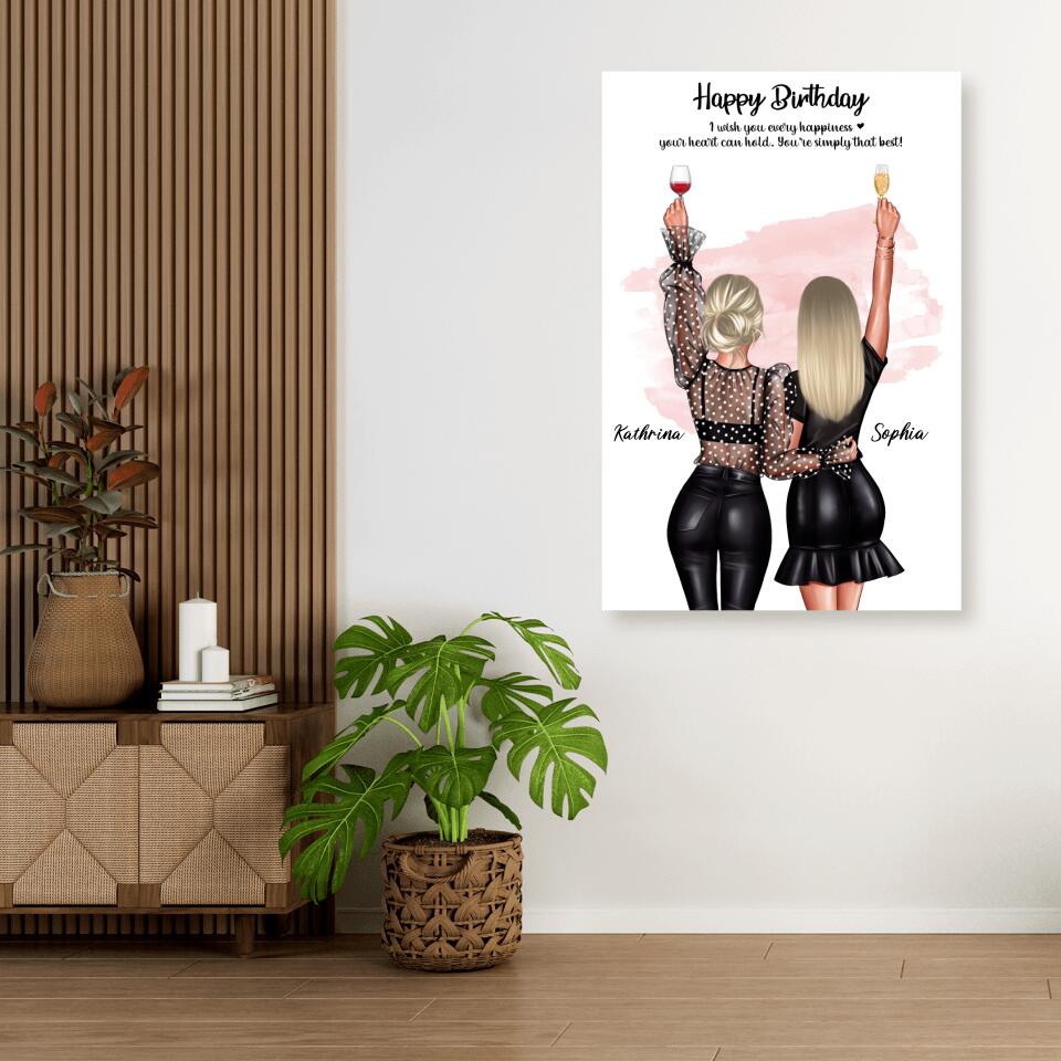 Geschenk für die beste Freundin - Leinwand