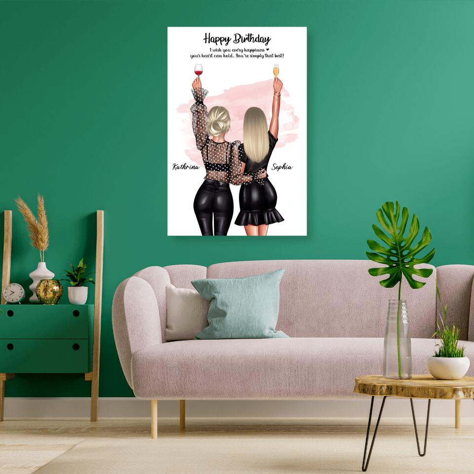 Geschenk für die beste Freundin - Leinwand