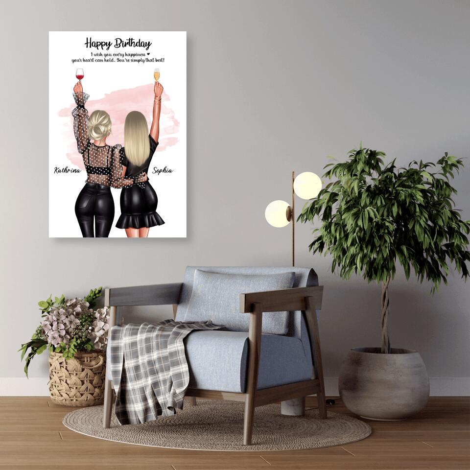 Geschenk für die beste Freundin - Leinwand