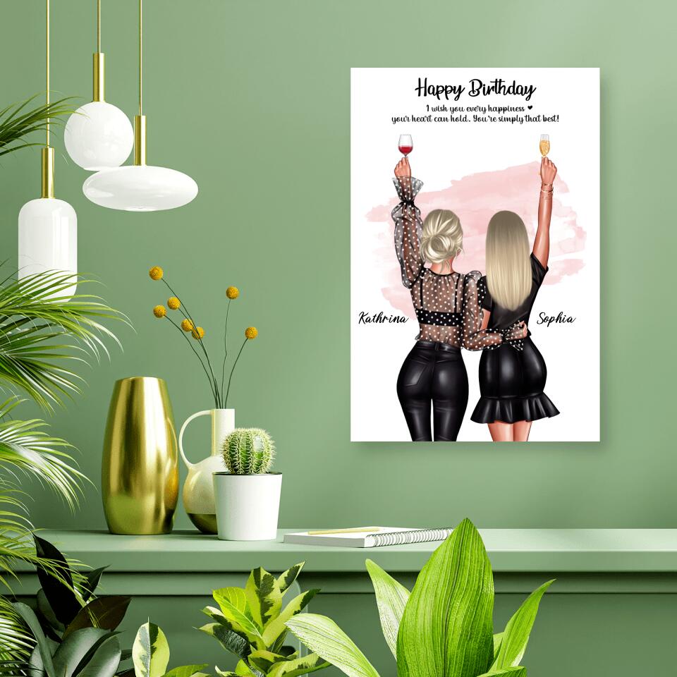 Geschenk für die beste Freundin - Leinwand