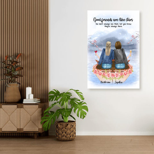 Freundin im Liebesboot - Leinwand