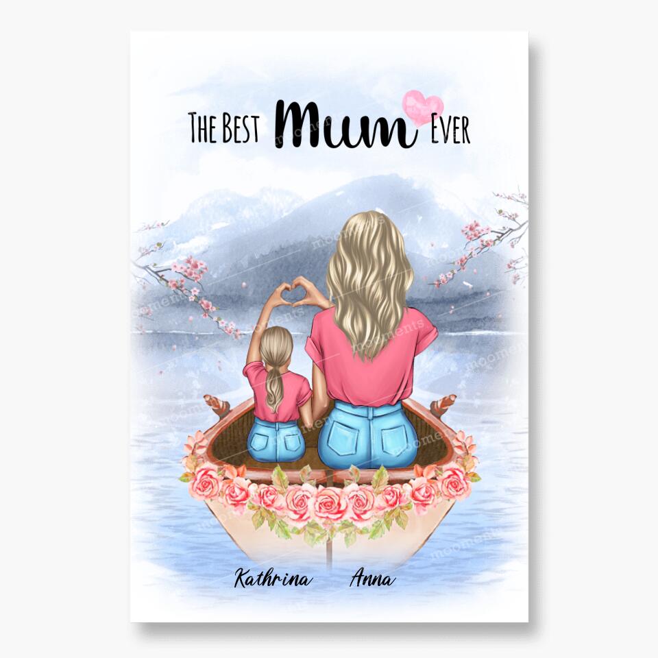 Mama and Tochter im Liebesboot - Leinwand