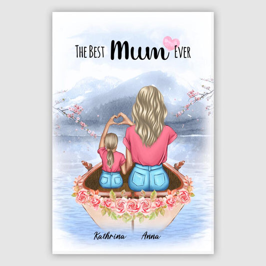 Mama and Tochter im Liebesboot - Leinwand