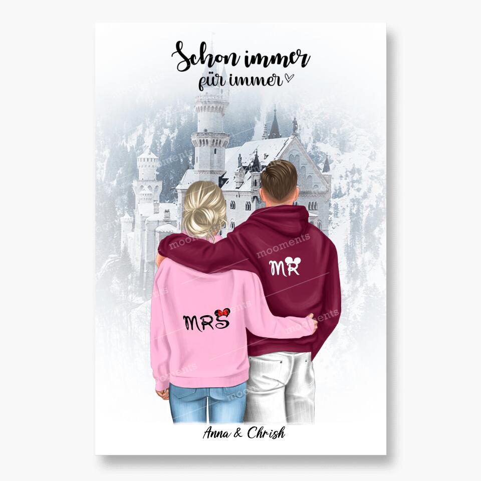 Geschenk Winter Pärchen - Leinwand