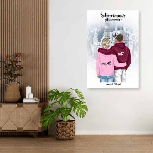 Geschenk Winter Pärchen - Leinwand