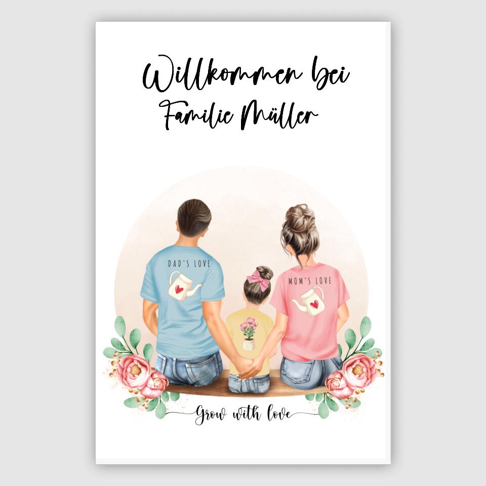 Personalisiertes Familienporträt - Alu-Dibond