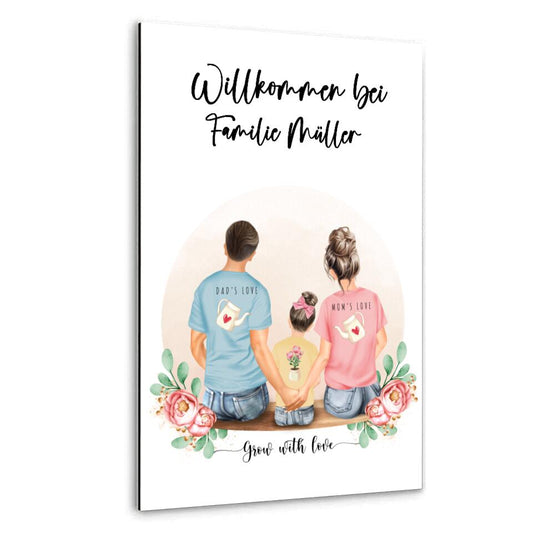 Personalisiertes Familienporträt - Alu-Dibond