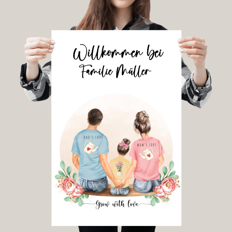 Personalisiertes Familienporträt - Alu-Dibond