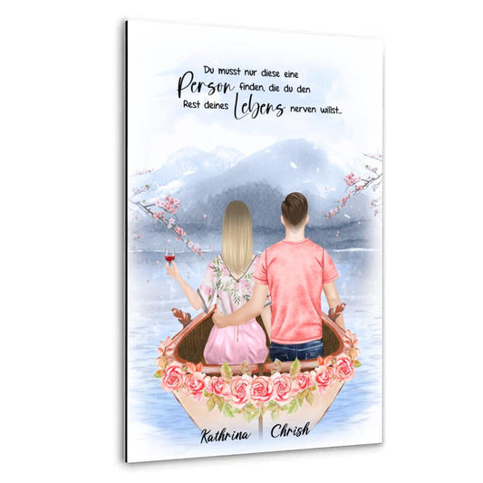 Pärchen im Liebesboot - Alu-Dibond