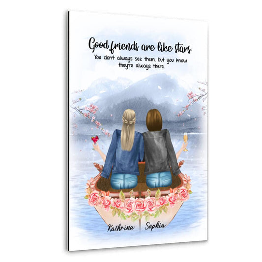 Freundin im Liebesboot - Alu-Dibond