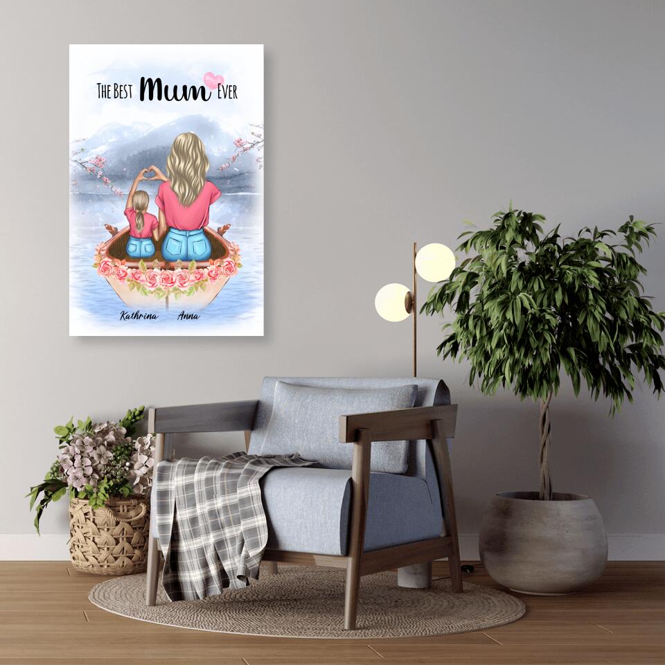 Mama and Tochter im Liebesboot - Alu-Dibond