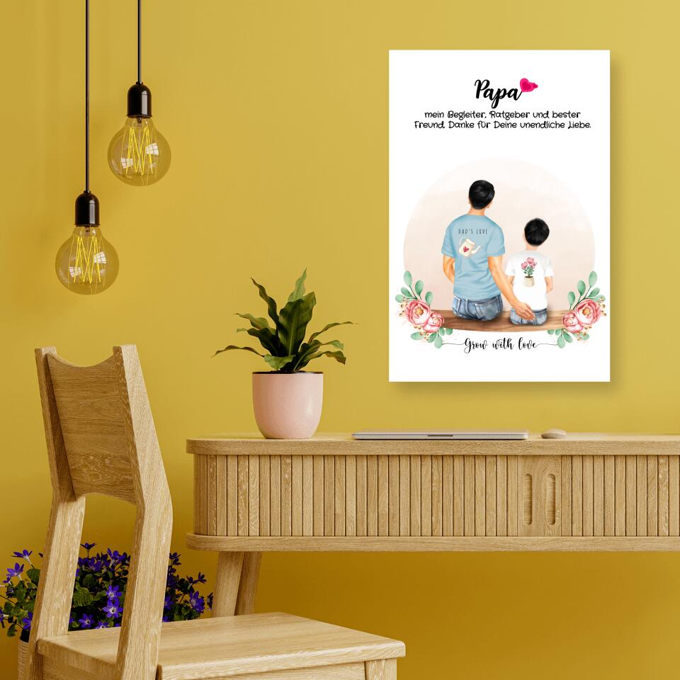 Vater und Sohn - Personalisiertes Geschenk - Alu-Dibond