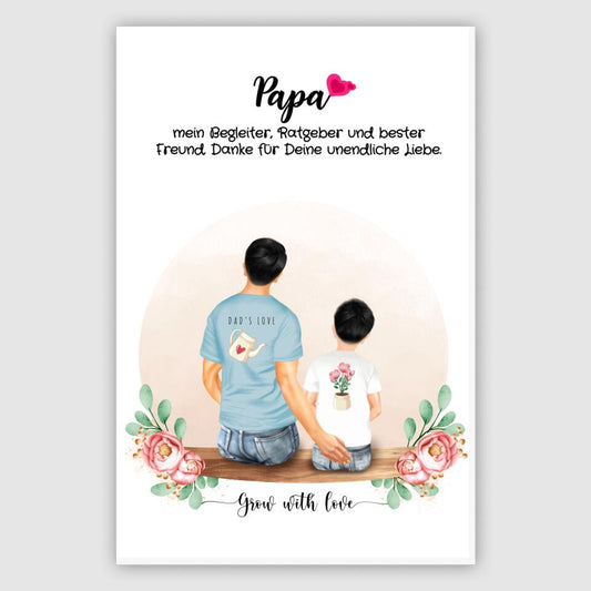 Vater und Sohn - Personalisiertes Geschenk - Alu-Dibond