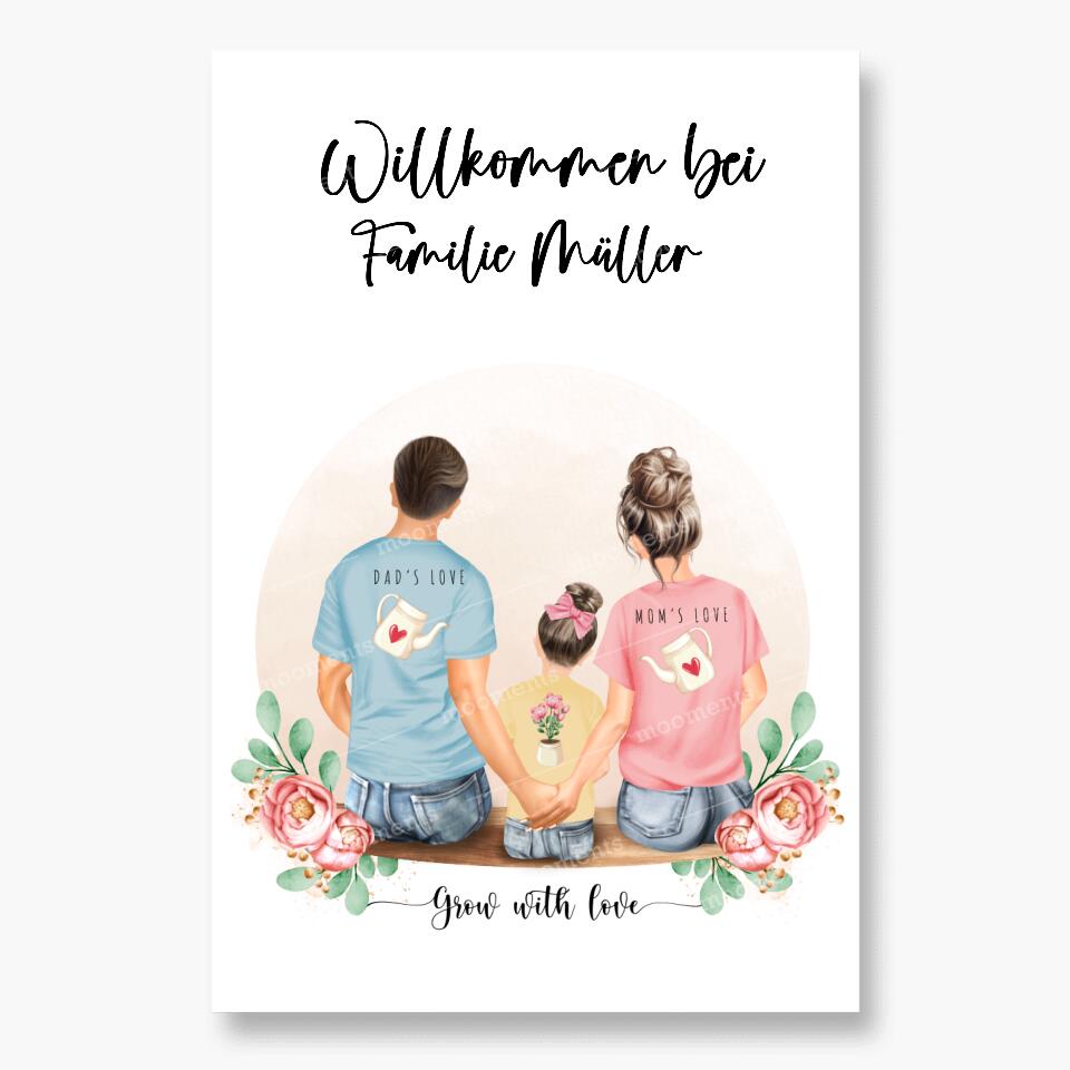 Personalisiertes Familienporträt - Leinwand