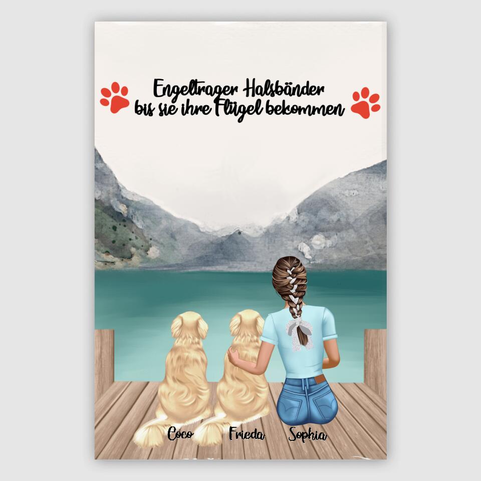 Hundemama personalisiertes Geschenk - 2 Hunde - Alu-Dibond