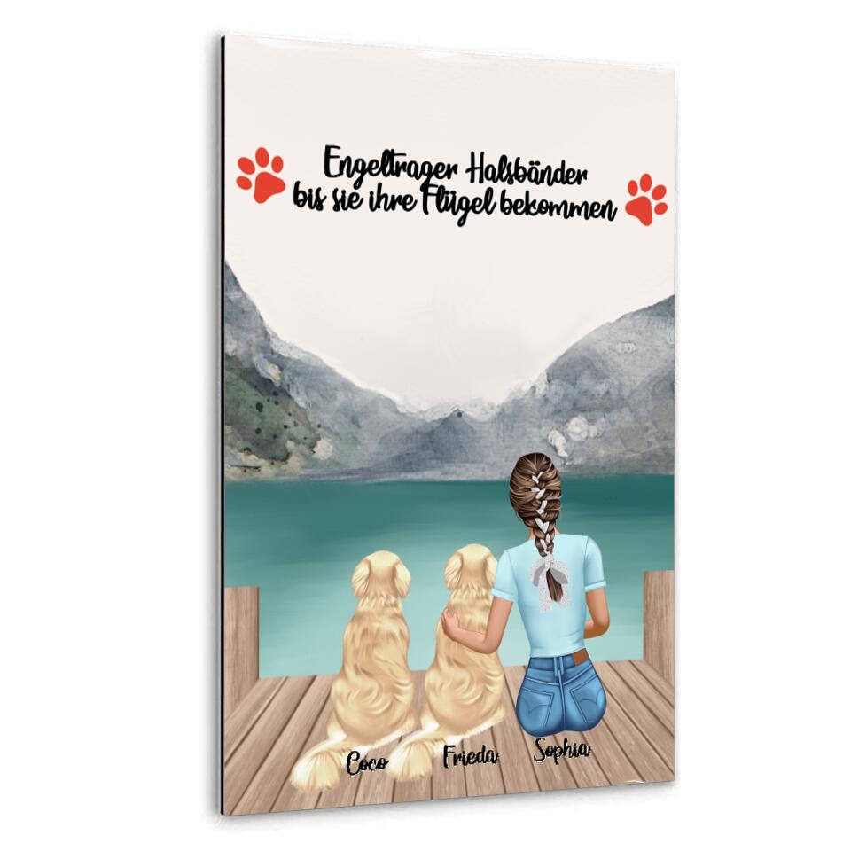 Hundemama personalisiertes Geschenk - 2 Hunde - Alu-Dibond
