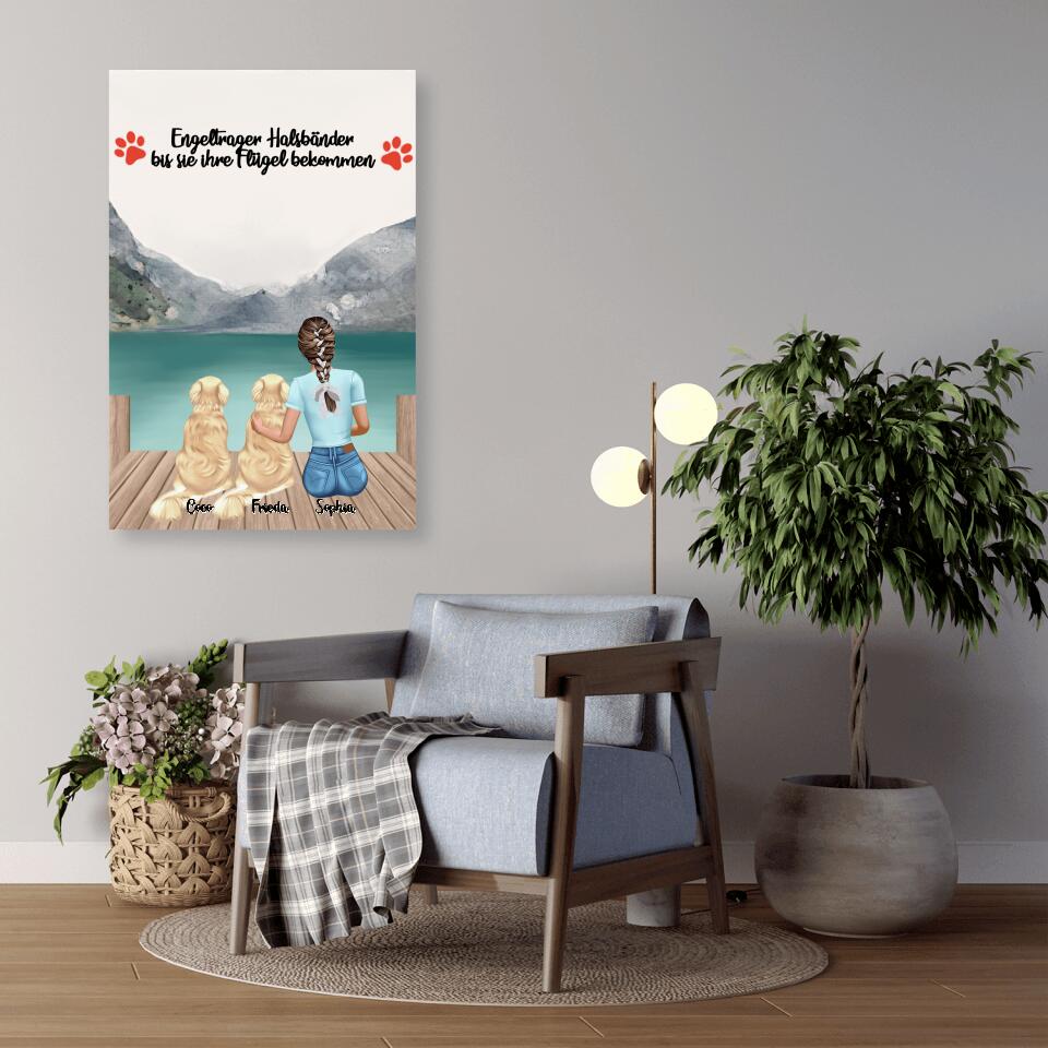 Hundemama personalisiertes Geschenk - 2 Hunde - Alu-Dibond