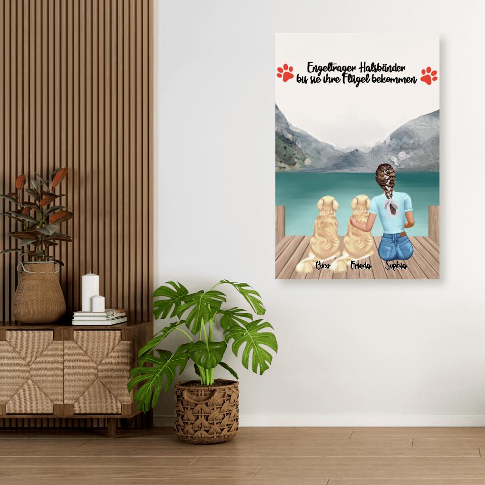 Hundemama personalisiertes Geschenk - 2 Hunde - Alu-Dibond