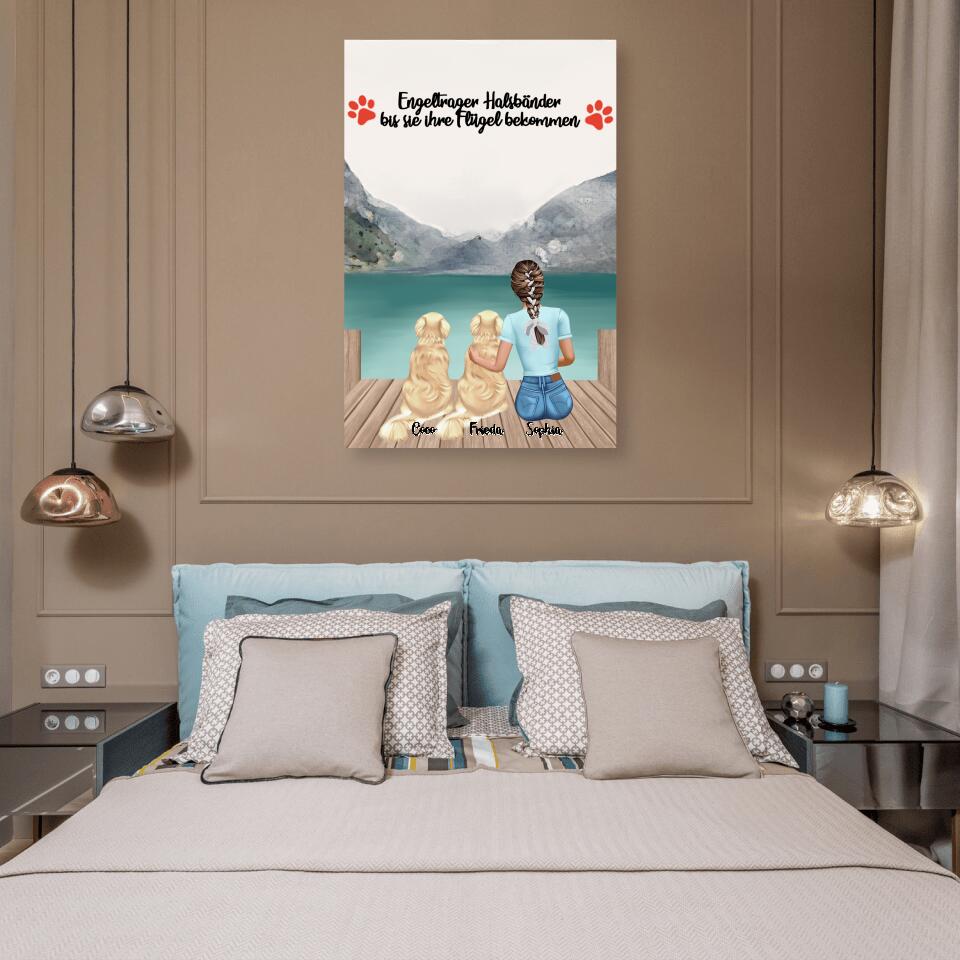 Hundemama personalisiertes Geschenk - 2 Hunde - Alu-Dibond