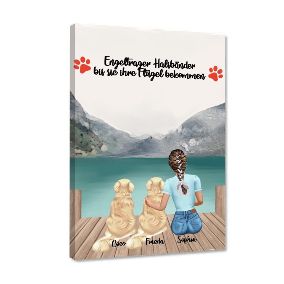 Hundemama personalisiertes Geschenk - 2 Hunde - Alu-Dibond