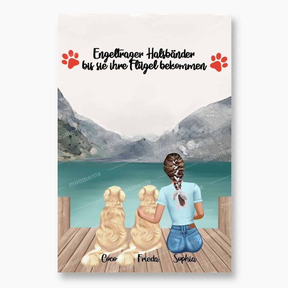 Hundemama personalisiertes Geschenk - 2 Hunde - Alu-Dibond