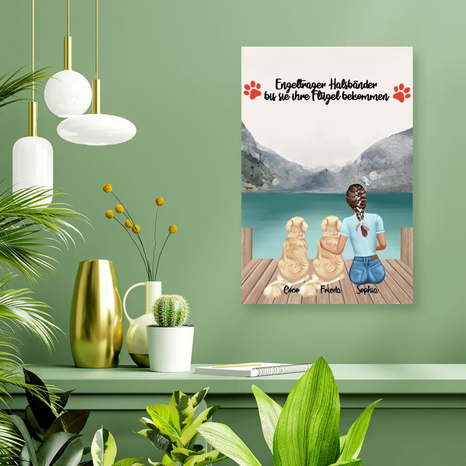 Hundemama personalisiertes Geschenk - 2 Hunde - Alu-Dibond