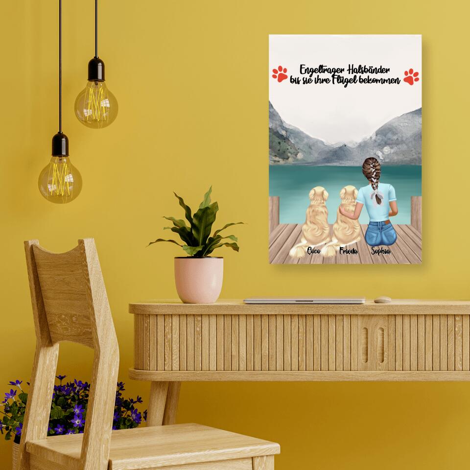 Hundemama personalisiertes Geschenk - 2 Hunde - Alu-Dibond