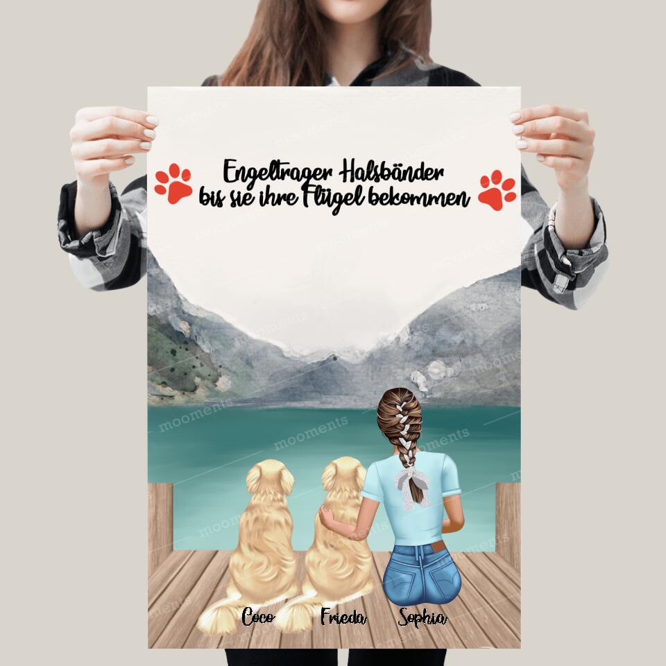 Hundemama personalisiertes Geschenk - 2 Hunde - Alu-Dibond