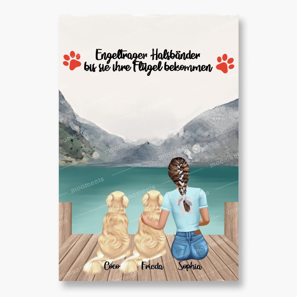 Hundemama personalisiertes Geschenk - 2 Hunde - Alu-Dibond