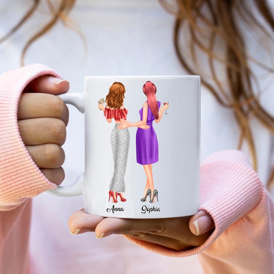 2 Freundinnen personalisiertes Partygeschenk - Tassen