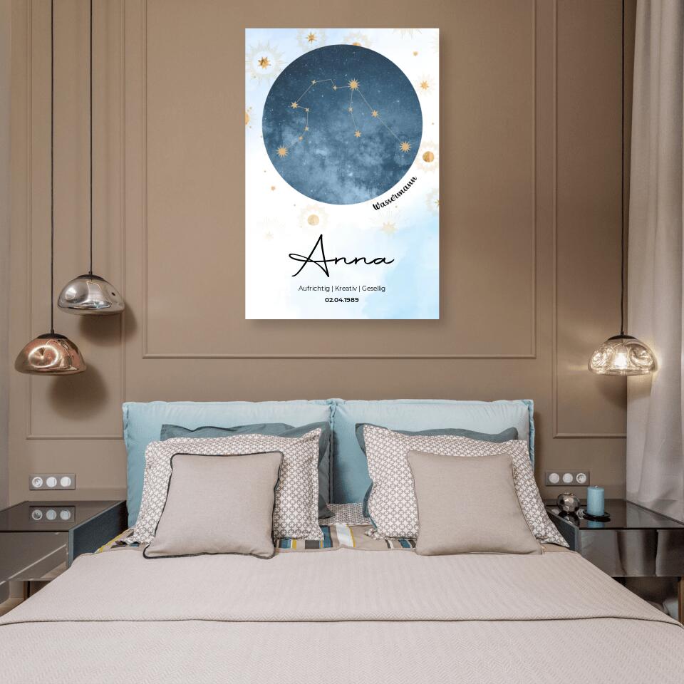 Personalisiertes Sternzeichen mit Name und Datum - Poster