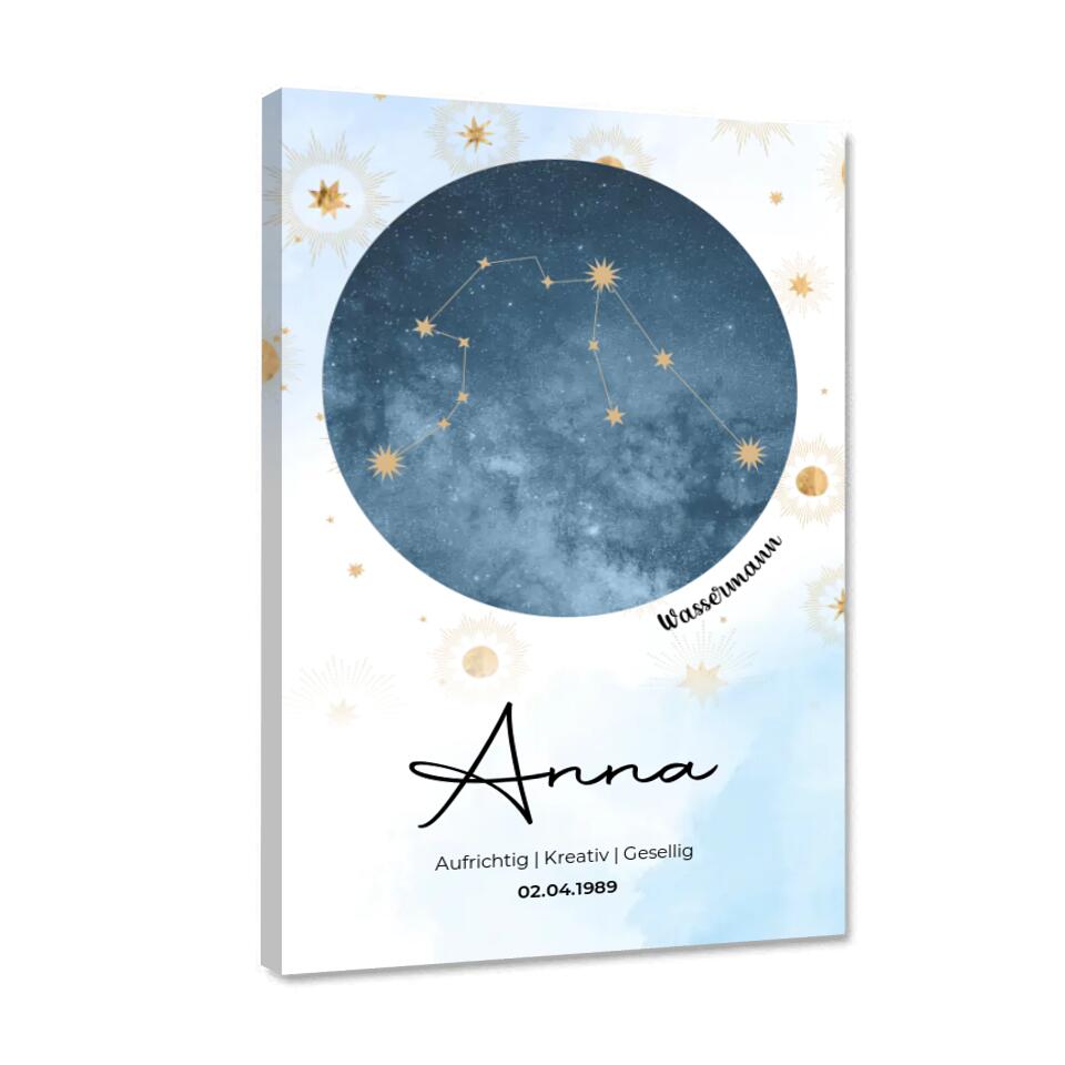 Personalisiertes Sternzeichen mit Name und Datum - Poster