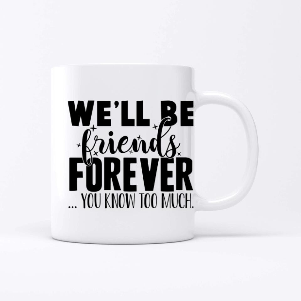 5 Freundinnen personalisiertes Partygeschenk - Tassen